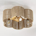 21 Inch Golden Flower-shape Farmhouse Rattan Flush Mount Ceiling Fan with Light APP and Remote Control - Sweatfully