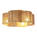 21 Inch Golden Flower-shape Farmhouse Rattan Flush Mount Ceiling Fan with Light APP and Remote Control - Sweatfully