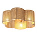 21 Inch Golden Flower-shape Farmhouse Rattan Flush Mount Ceiling Fan with Light APP and Remote Control - Sweatfully