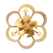 21 Inch Golden Flower-shape Farmhouse Rattan Flush Mount Ceiling Fan with Light APP and Remote Control - Sweatfully