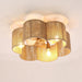 21 Inch Golden Flower-shape Farmhouse Rattan Flush Mount Ceiling Fan with Light APP and Remote Control - Sweatfully