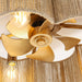 21 Inch Golden Flower-shape Farmhouse Rattan Flush Mount Ceiling Fan with Light APP and Remote Control - Sweatfully