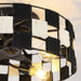 18 Inch Black Industrial Flush Mount Ceiling Fan with Light APP and Remote Control - Sweatfully