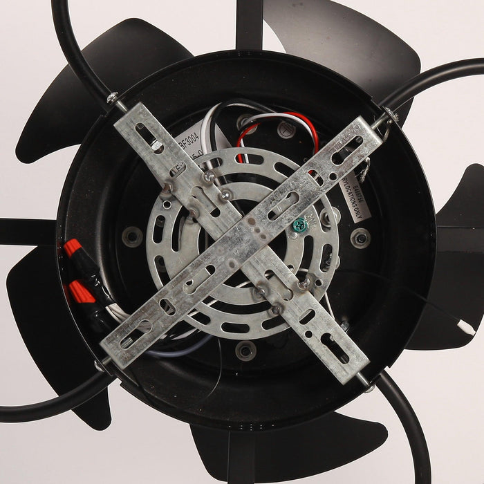 18 Inch Black Industrial Flush Mount Ceiling Fan with Light APP and Remote Control - Sweatfully