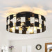 18 Inch Black Industrial Flush Mount Ceiling Fan with Light APP and Remote Control - Sweatfully