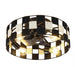 18 Inch Black Industrial Flush Mount Ceiling Fan with Light APP and Remote Control - Sweatfully