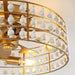 18 Inch Golden Farmhouse Wooden Beads Flush Mount Ceiling Fan with APP and Remote Control - Sweatfully