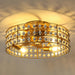 18 Inch Golden Farmhouse Wooden Beads Flush Mount Ceiling Fan with APP and Remote Control - Sweatfully