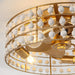 18 Inch Golden Farmhouse Wooden Beads Flush Mount Ceiling Fan with APP and Remote Control - Sweatfully