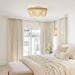 20 Inch White Farmhouse Handmade Wooden Beads Flush Mount Ceiling Fan with APP Remote Control and Lighting - Sweatfully