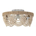 20 Inch White Farmhouse Handmade Wooden Beads Flush Mount Ceiling Fan with APP Remote Control and Lighting - Sweatfully