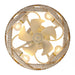 20 Inch White Farmhouse Handmade Wooden Beads Flush Mount Ceiling Fan with APP Remote Control and Lighting - Sweatfully