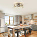 18 Inch Retro Silver Crystal Flush Mount Ceiling Fan with APP Remote Control and Lighting - Sweatfully