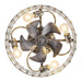 18 Inch Retro Silver Crystal Flush Mount Ceiling Fan with APP Remote Control and Lighting - Sweatfully