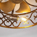 18 Inch Vintage Distressed Golden Industrial Flush Mount Ceiling Fan with Light APP and Remote Control - Sweatfully
