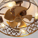 18 Inch Vintage Distressed Golden Industrial Flush Mount Ceiling Fan with Light APP and Remote Control - Sweatfully