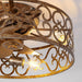18 Inch Vintage Distressed Golden Industrial Flush Mount Ceiling Fan with Light APP and Remote Control - Sweatfully