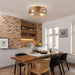 18 Inch Vintage Distressed Golden Industrial Flush Mount Ceiling Fan with Light APP and Remote Control - Sweatfully
