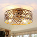 18 Inch Vintage Distressed Golden Industrial Flush Mount Ceiling Fan with Light APP and Remote Control - Sweatfully