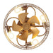 18 Inch Vintage Distressed Golden Industrial Flush Mount Ceiling Fan with Light APP and Remote Control - Sweatfully