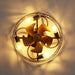18 Inch Vintage Distressed Golden Industrial Flush Mount Ceiling Fan with Light APP and Remote Control - Sweatfully