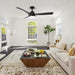 52 Inch Ivy Industrial Downrod Mount LED Ceiling Fan with Remote Control - Sweatfully