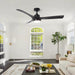 52 Inch Ivy Industrial Downrod Mount LED Ceiling Fan with Remote Control - Sweatfully