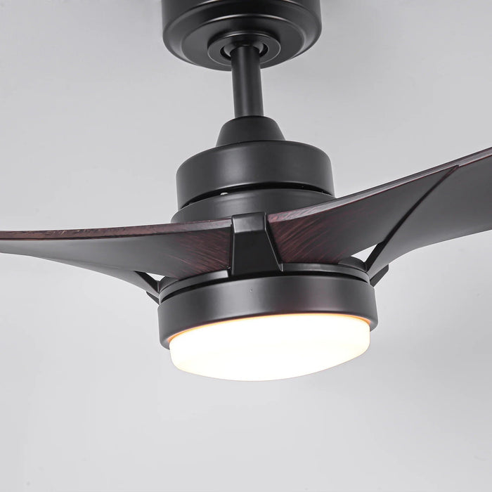 52 Inch Ivy Industrial Downrod Mount LED Ceiling Fan with Remote Control - Sweatfully