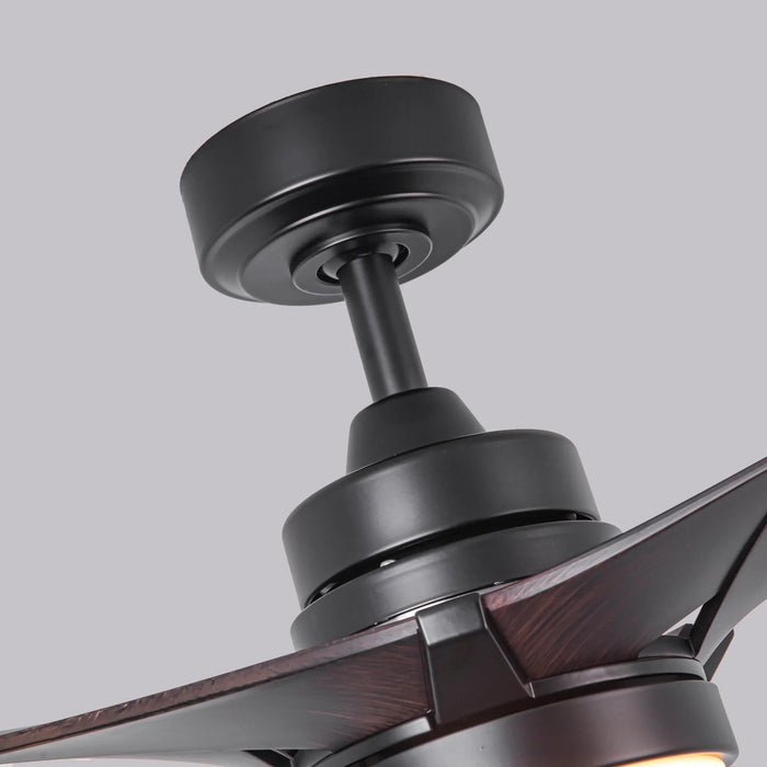 52 Inch Ivy Industrial Downrod Mount LED Ceiling Fan with Remote Control - Sweatfully
