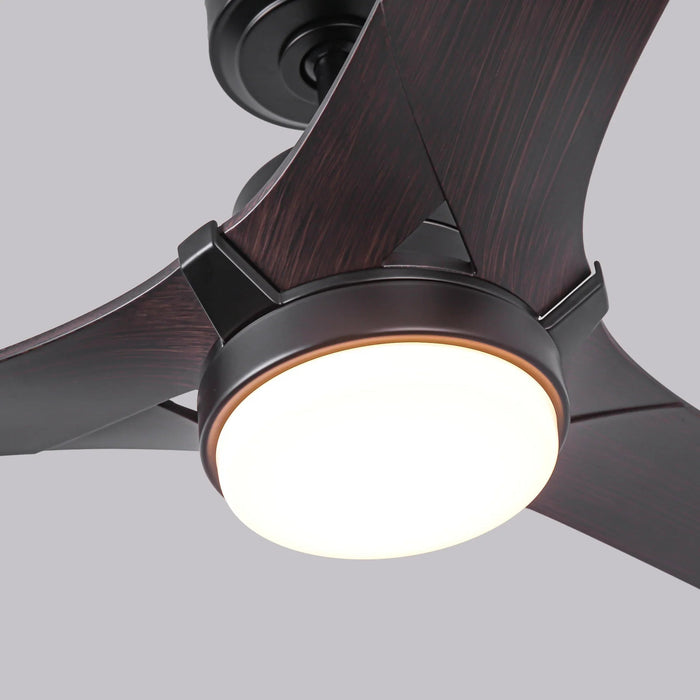 52 Inch Ivy Industrial Downrod Mount LED Ceiling Fan with Remote Control - Sweatfully