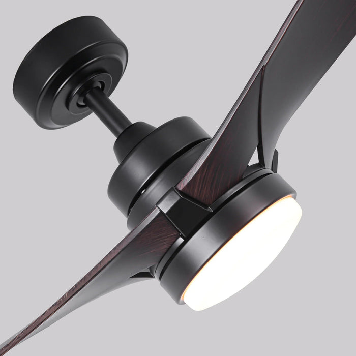 52 Inch Ivy Industrial Downrod Mount LED Ceiling Fan with Remote Control - Sweatfully