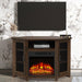 45" Corner Electric Fireplace TV Stands Console Table with 2 Metal Mesh Doors - Sweatfully