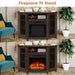 45" Corner Electric Fireplace TV Stands Console Table with 2 Metal Mesh Doors - Sweatfully
