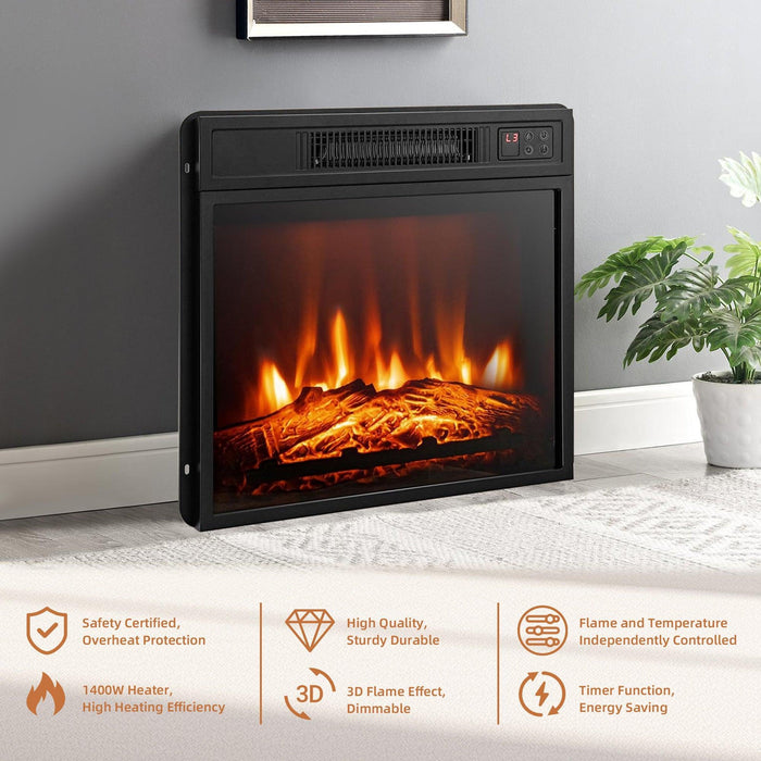 45" Corner Electric Fireplace TV Stands Console Table with 2 Metal Mesh Doors - Sweatfully