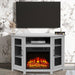 45" Corner Electric Fireplace TV Stands Console Table with 2 Metal Mesh Doors - Sweatfully