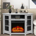 45" Corner Electric Fireplace TV Stands Console Table with 2 Metal Mesh Doors - Sweatfully