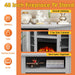 45" Corner Electric Fireplace TV Stands Console Table with 2 Metal Mesh Doors - Sweatfully