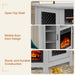 45" Corner Electric Fireplace TV Stands Console Table with 2 Metal Mesh Doors - Sweatfully