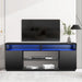 Modern 68 Inch TV Stand Media Console with LED Lights for Living Room - Sweatfully