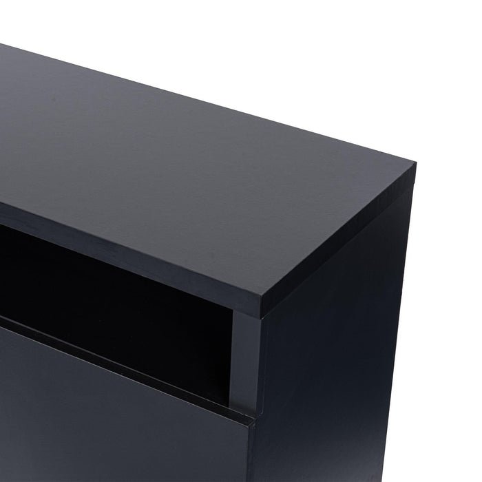 Modern 68 Inch TV Stand Media Console with LED Lights for Living Room - Sweatfully