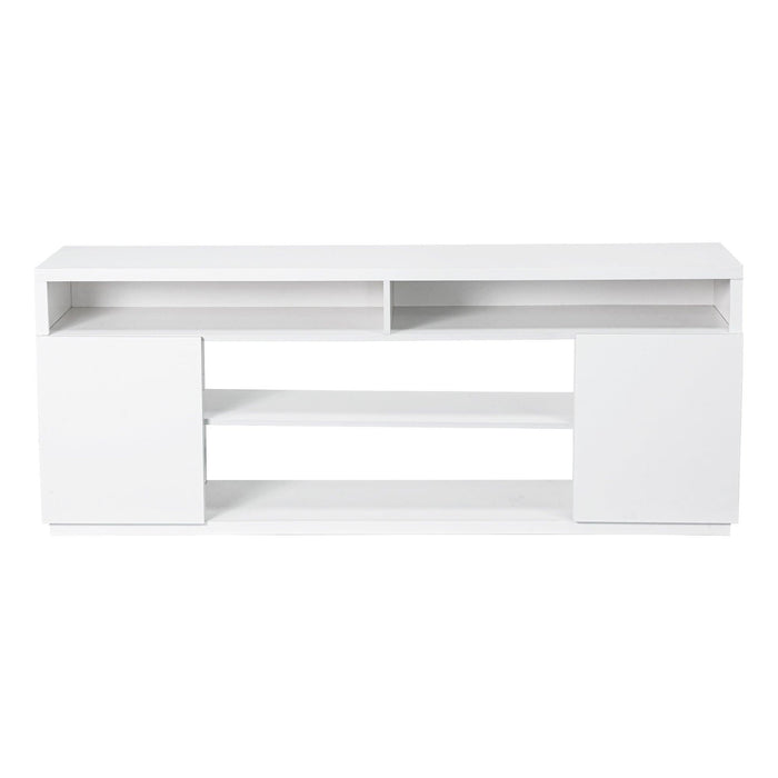 Modern 68 Inch TV Stand Media Console with LED Lights for Living Room - Sweatfully