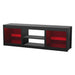 66" Modern LED TV Stand Entertainment Center with Glass Shelves for Living Room - Sweatfully