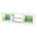 66" Modern LED TV Stand Entertainment Center with Glass Shelves for Living Room - Sweatfully