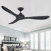 56" Modern DC Motor Downrod Mount Reversible Ceiling Fan with Remote Control - Sweatfully