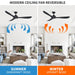 56" Modern DC Motor Downrod Mount Reversible Ceiling Fan with Remote Control - Sweatfully