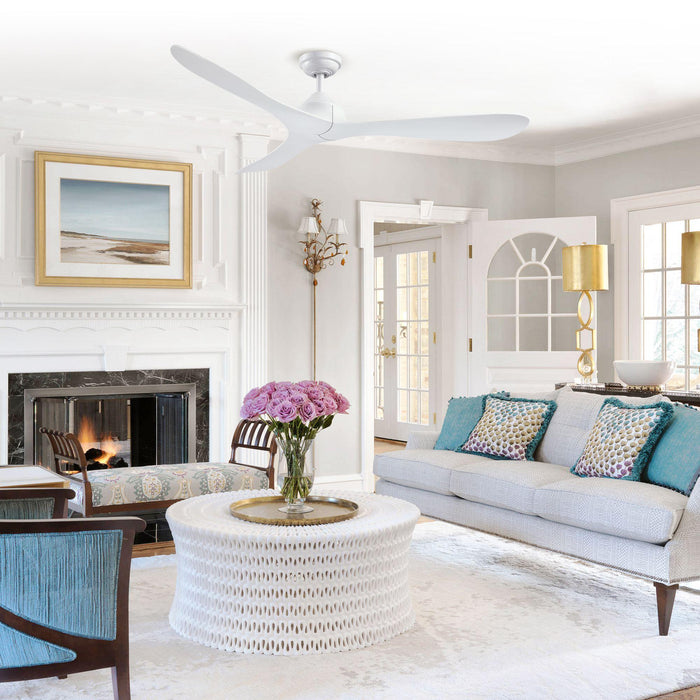 56" Modern DC Motor Downrod Mount Reversible Ceiling Fan with Remote Control - Sweatfully