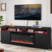 Modern 68" LED TV Stand with 36" Insert Opening Electric Fireplace for Living Room in Black or White - Sweatfully