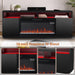 Modern 68" LED TV Stand with 36" Insert Opening Electric Fireplace for Living Room in Black or White - Sweatfully