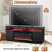 Modern 68" LED TV Stand with 36" Insert Opening Electric Fireplace for Living Room in Black or White - Sweatfully