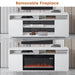 Modern 68" LED TV Stand with 36" Insert Opening Electric Fireplace for Living Room in Black or White - Sweatfully